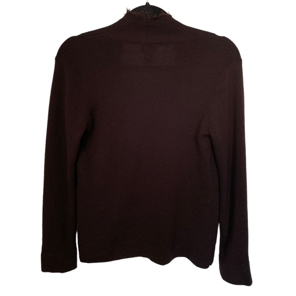 Eileen Fisher sweater brown cardigan open front fringe italian yarn - Picture 3 of 6